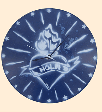NOLA Heart Clock, blue; photo: Margaret Coble