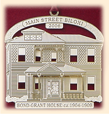 Bond Grant House Christmas Ornament; photo: Main Street Biloxi